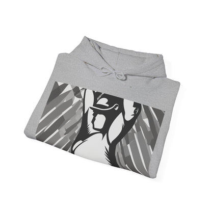 boostlete-iron-intent-scene-kettlebell-grainy-modern-0276 — Unisex Heavy Blend Hooded Sweatshirt (Gildan)