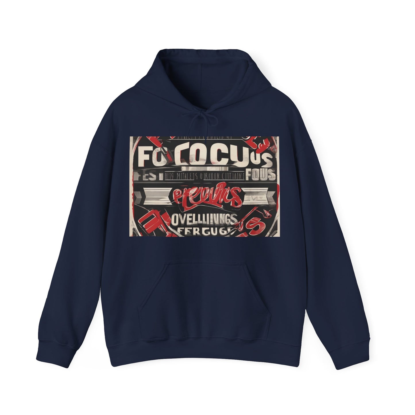 boostlete-mile-by-mile-type-focus-over-feelings-split-retro-0841 — Unisex Heavy Blend Hoodie (G18500)
