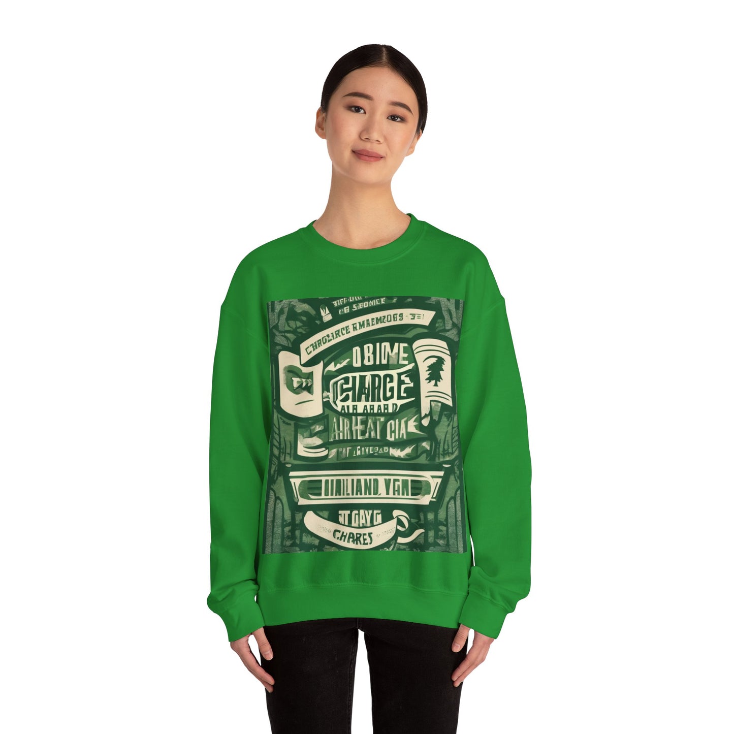 boostlete-am-crew-type-charge-ahead-banner-paper-0965 — Unisex Heavy Blend Crewneck (G18000)