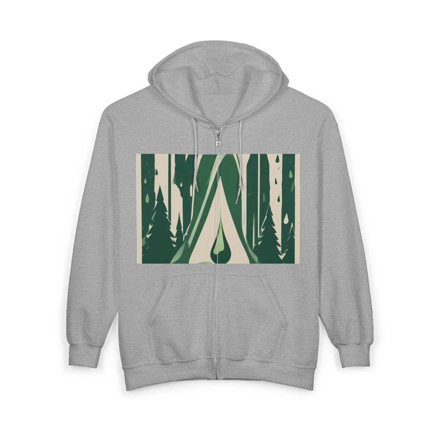 boostlete-quiet-power-icon-water-glitch-retro-0186 — Unisex Heavy Blend Full-Zip Hooded Sweatshirt