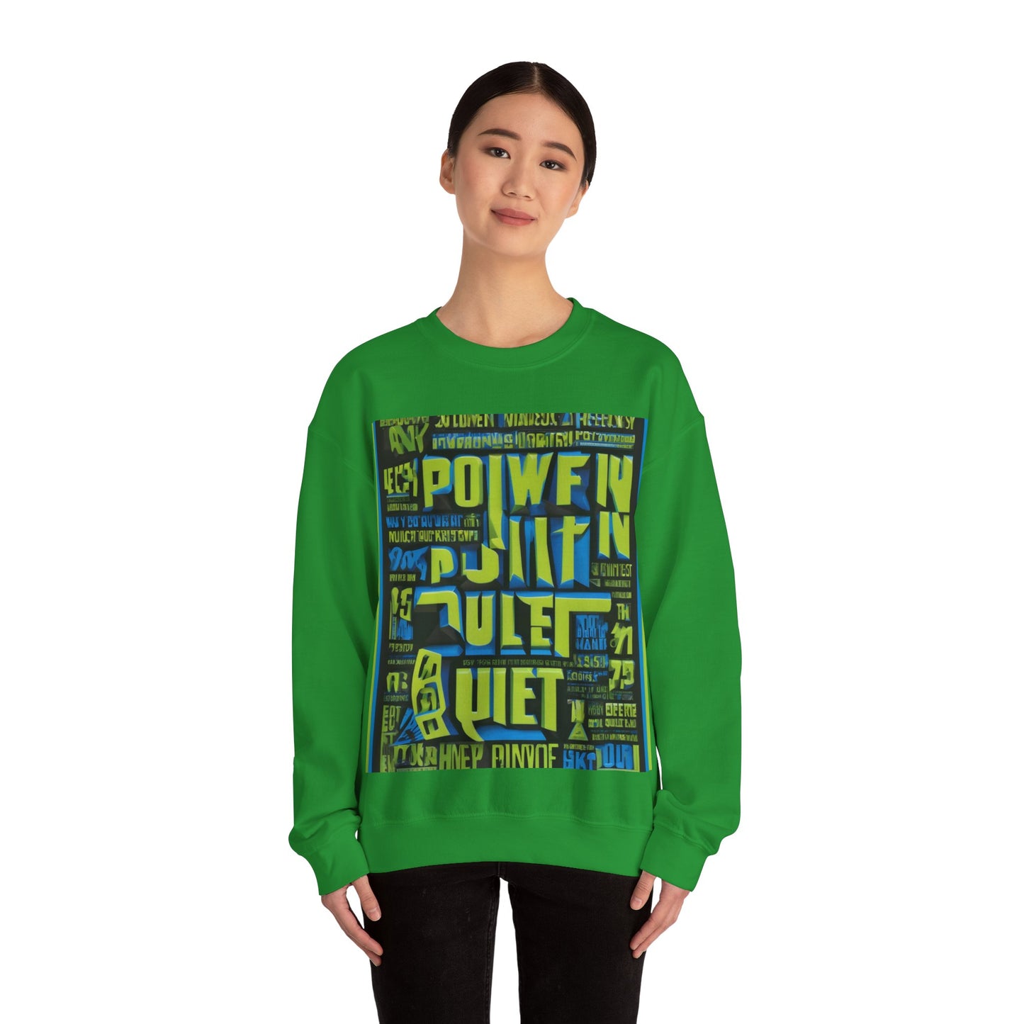 boostlete-am-crew-type-power-in-quiet-arc-paper-1481 — Unisex Heavy Blend Crewneck (G18000)