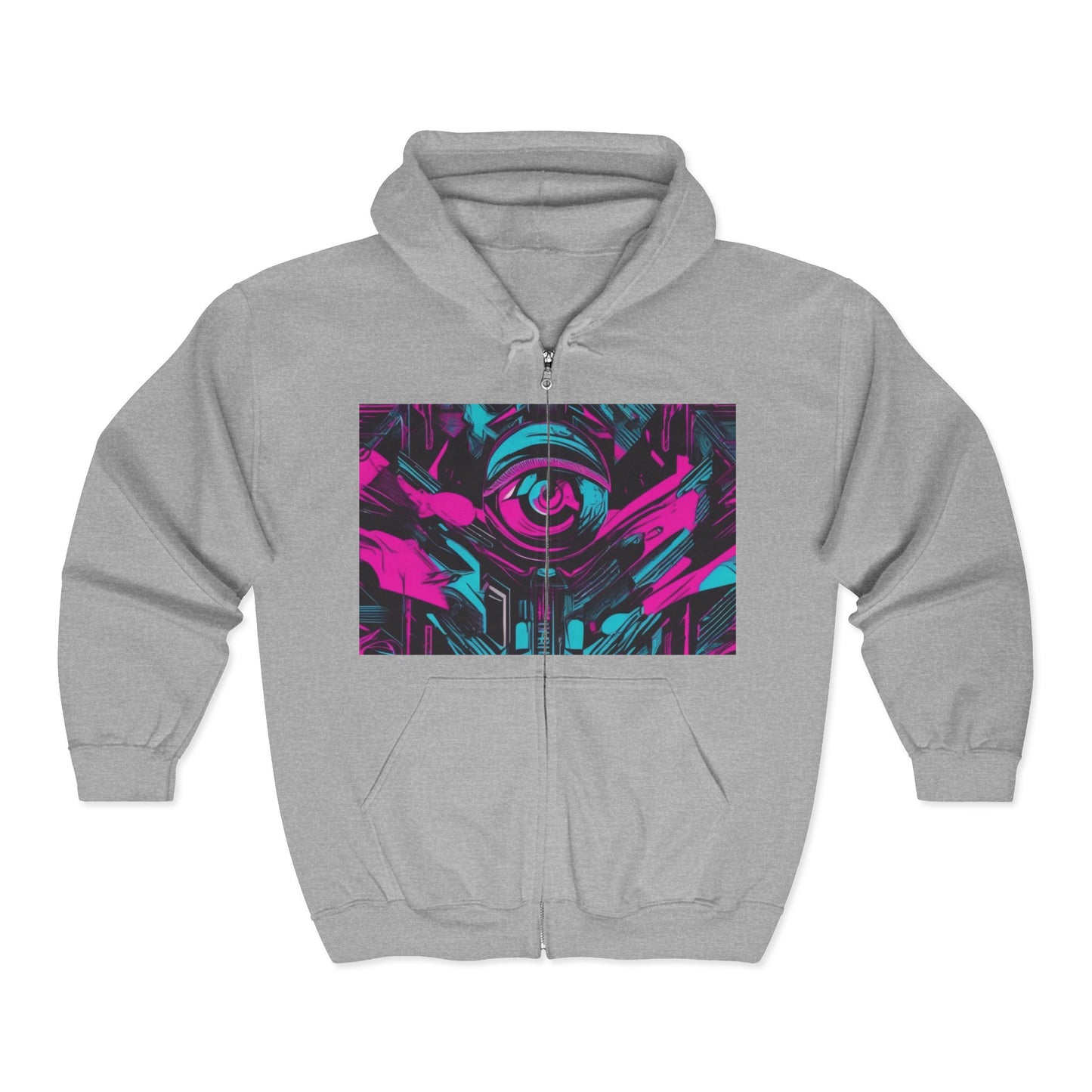 boostlete-iron-intent-type-eyes-up-forward-big-line-art-0065 — Unisex Heavy Blend Full-Zip Hooded Sweatshirt