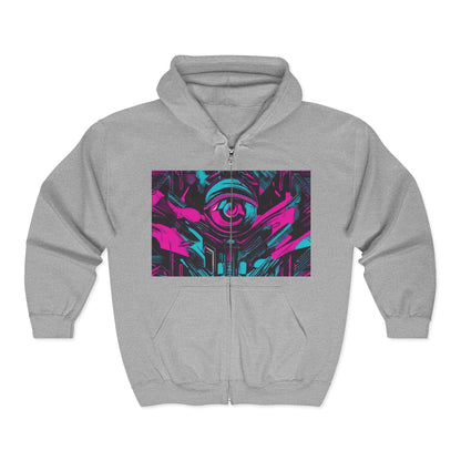 boostlete-iron-intent-type-eyes-up-forward-big-line-art-0065 — Unisex Heavy Blend Full-Zip Hooded Sweatshirt