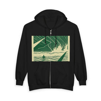 boostlete-mile-by-mile-icon-swimmer-motion-isometric-0078 — Unisex Heavy Blend Full-Zip Hooded Sweatshirt