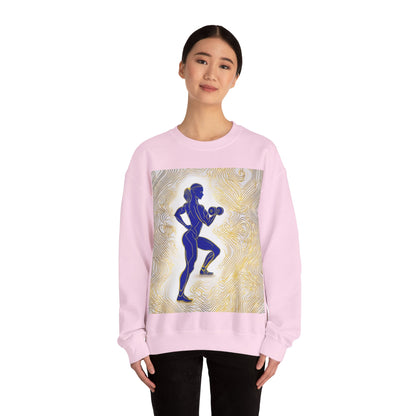 boostlete-iron-intent-scene-lunge-neon-line-art-0392 — Unisex Heavy Blend Crewneck (G18000)