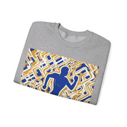 boostlete-pr-season-icon-runner-outline-industrial-0170 — Unisex Heavy Blend Crewneck Sweatshirt (Gildan)