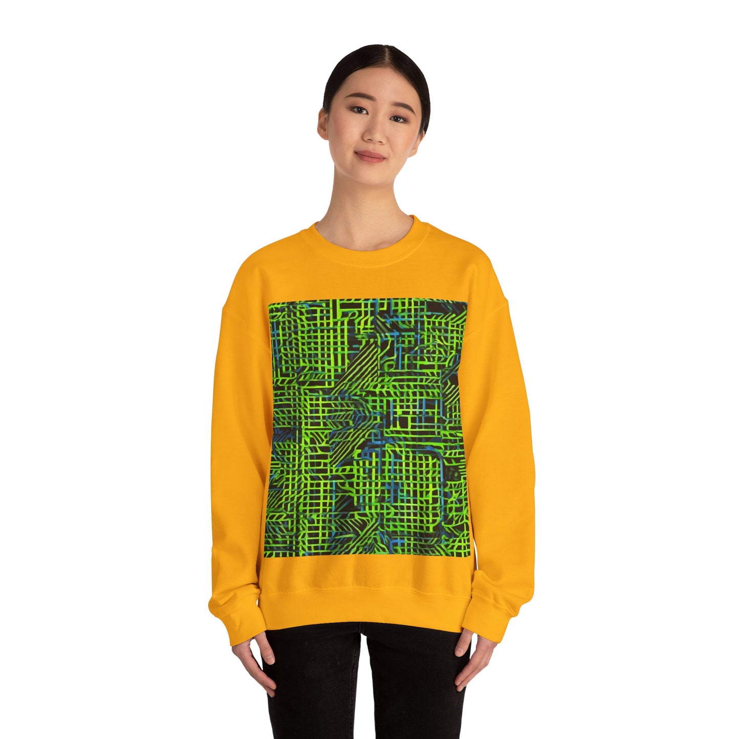 boostlete-quiet-power-pattern-stair-steps-industrial-0751 — Unisex Heavy Blend Crewneck (G18000)