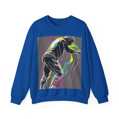 boostlete-iron-intent-scene-athlete-neon-monoline-0140 — Unisex Heavy Blend Crewneck Sweatshirt (Gildan)