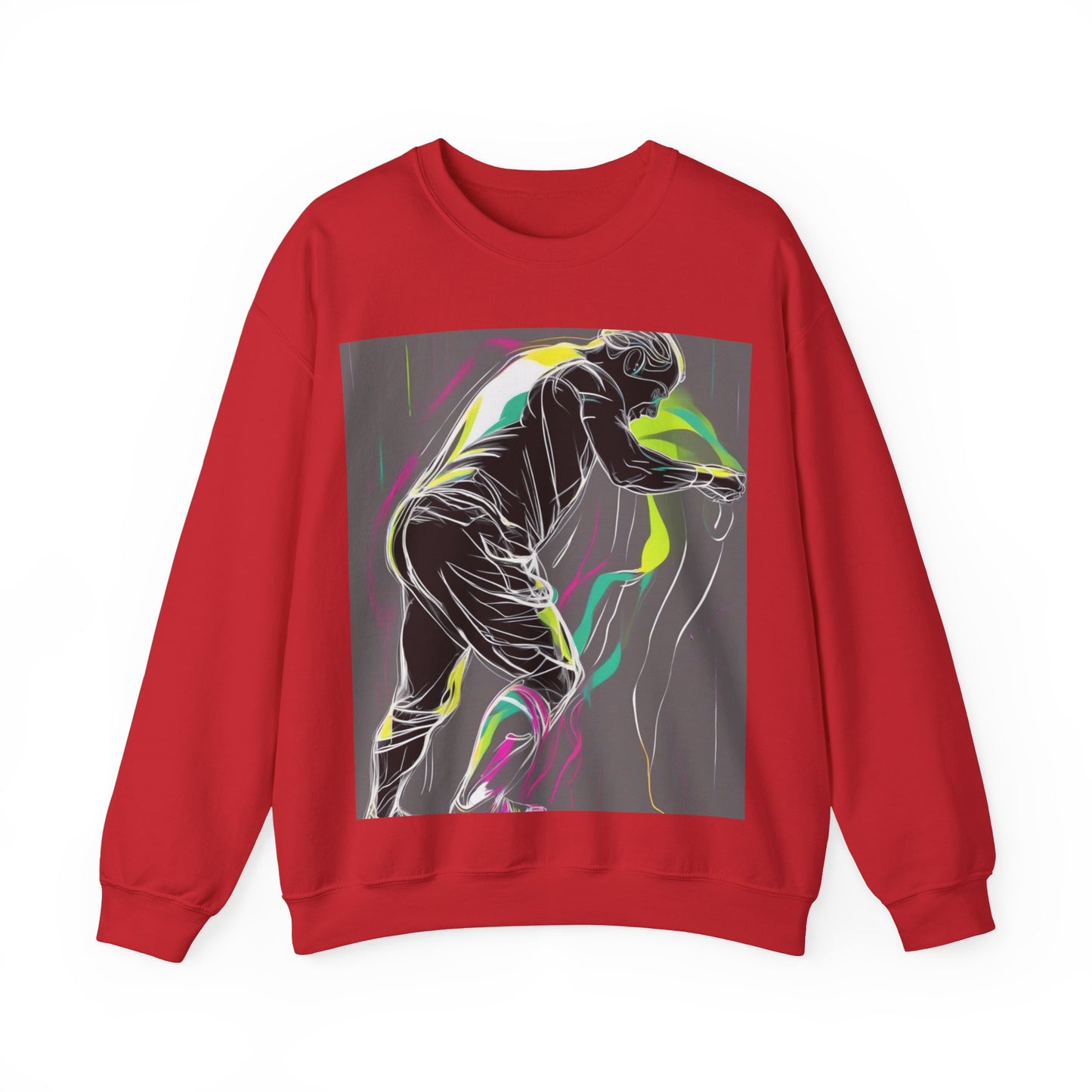 boostlete-iron-intent-scene-athlete-neon-monoline-0140 — Unisex Heavy Blend Crewneck Sweatshirt (Gildan)