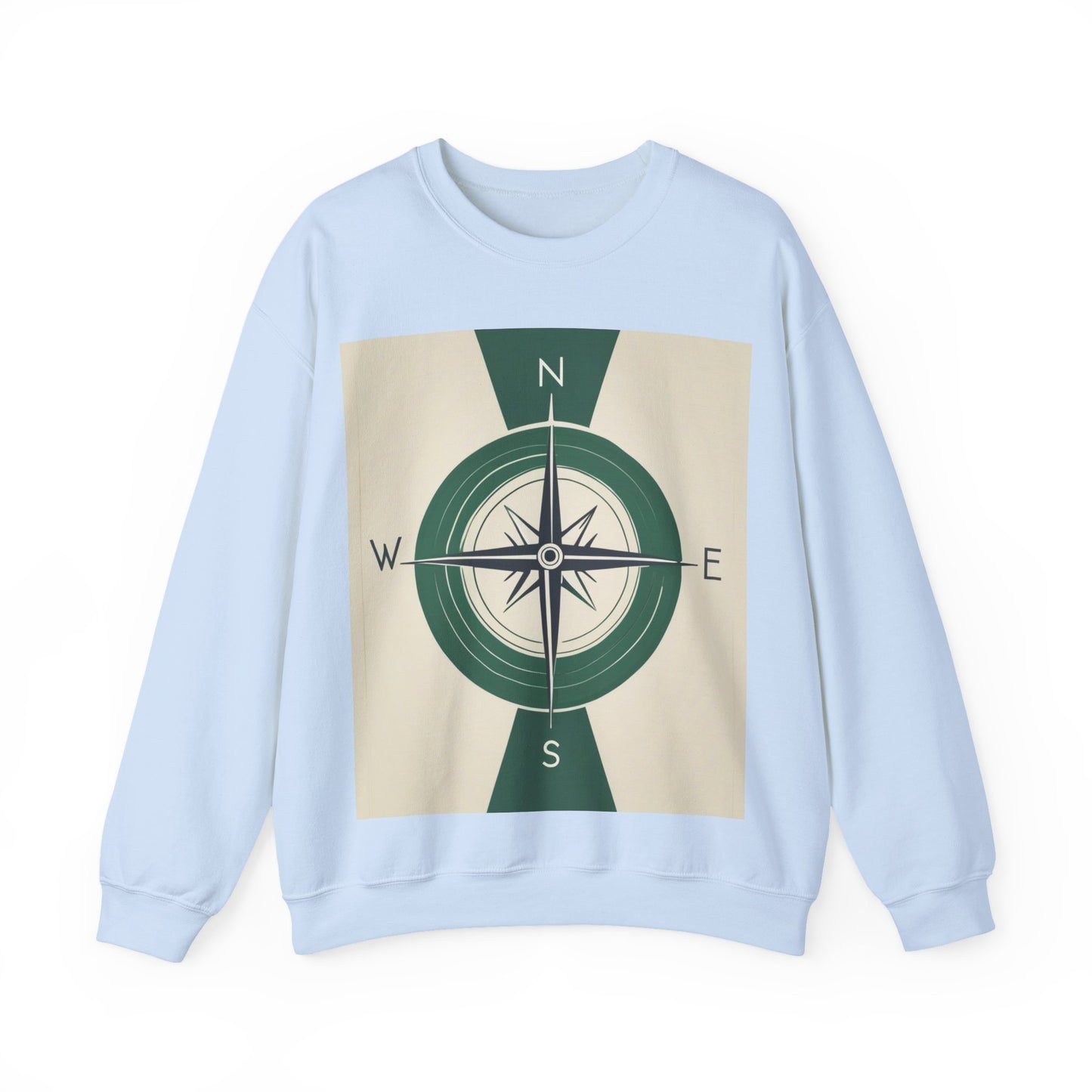 boostlete-iron-intent-icon-compass-soft-blueprint-0614 — Unisex Heavy Blend Crewneck (G18000)