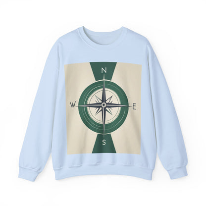 boostlete-iron-intent-icon-compass-soft-blueprint-0614 — Unisex Heavy Blend Crewneck (G18000)