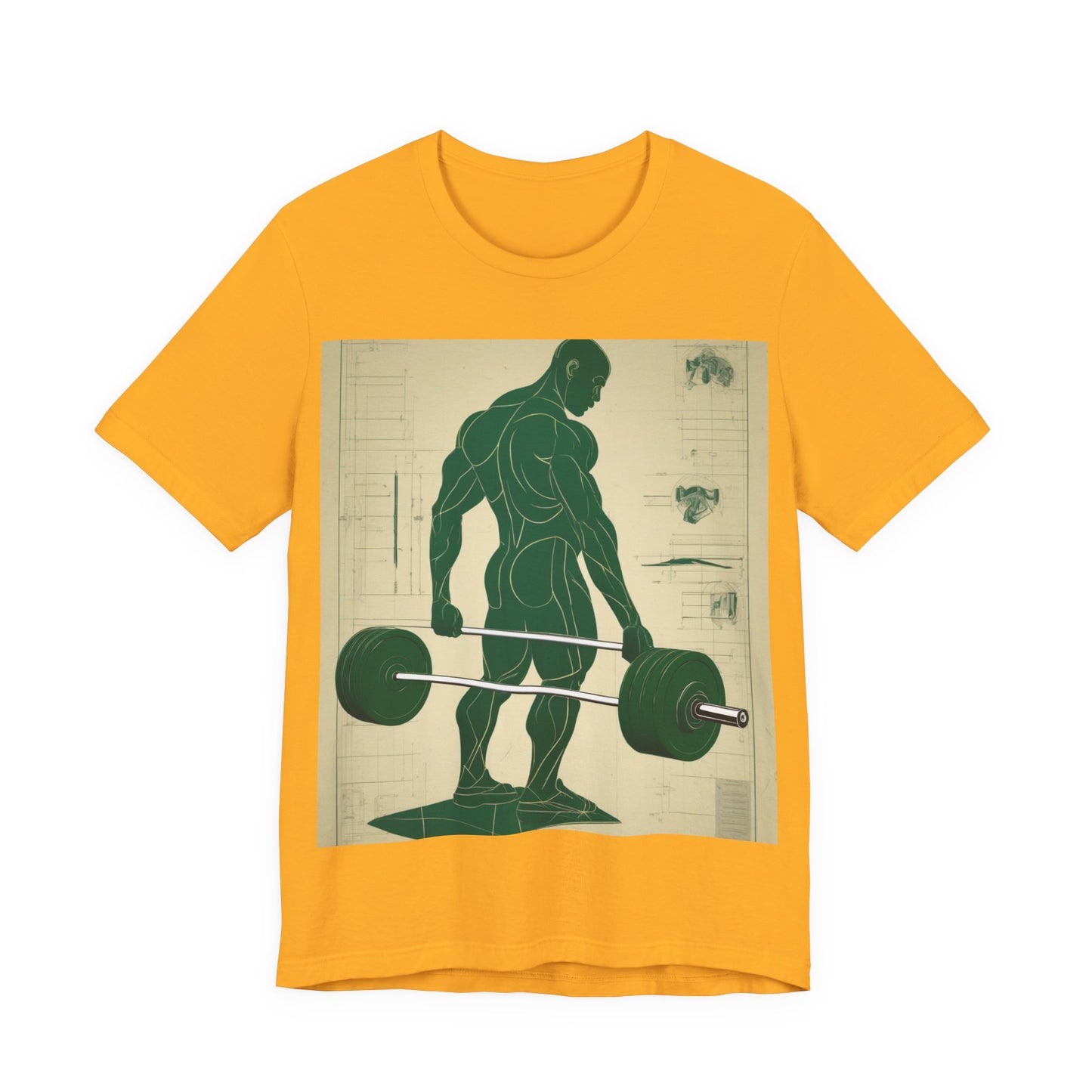 boostlete-recovery-progress-scene-deadlift-3d-blueprint-0236 — Unisex Jersey Short Sleeve (B+C 3001)