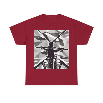 boostlete-am-crew-scene-rower-outline-geometric-0060 — Unisex Heavy Cotton Tee (Gildan 5000)