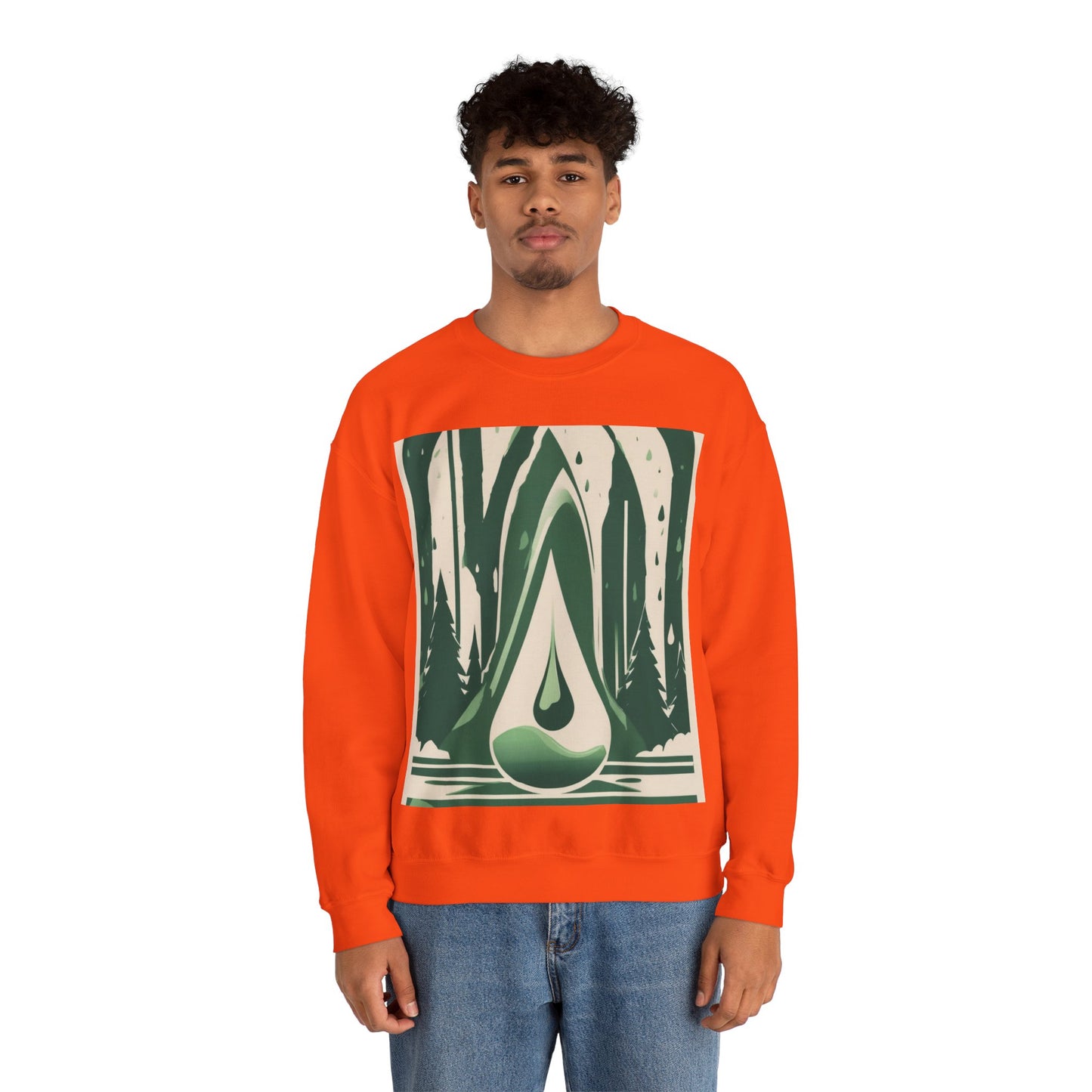 boostlete-quiet-power-icon-water-glitch-retro-0186 — Unisex Heavy Blend Crewneck (G18000)