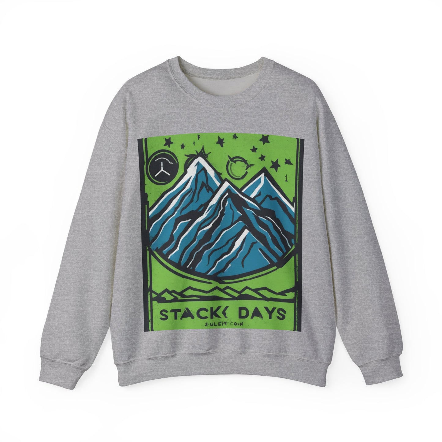 boostlete-pr-season-icon-mountain-grainy-badge-0154 — Unisex Heavy Blend Crewneck Sweatshirt (Gildan)