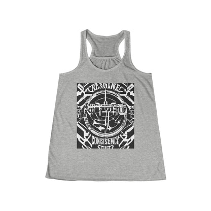 boostlete-am-crew-type-consistency-is-the-flex-centered-industrial-0137 — Women's Flowy Racerback Tank (B+C 8800)
