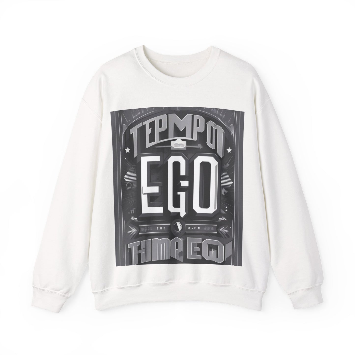 boostlete-mile-by-mile-type-tempo-over-ego-banner-modern-0093 — Unisex Heavy Blend Crewneck Sweatshirt (Gildan)