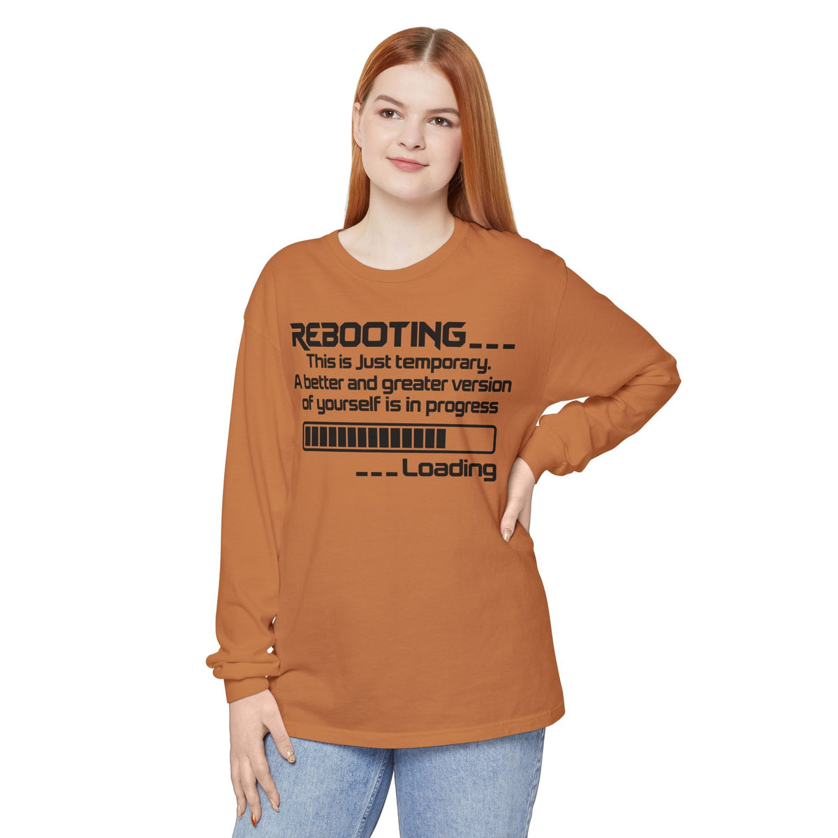 Rebooting Loading Humor Long Sleeve T-Shirt