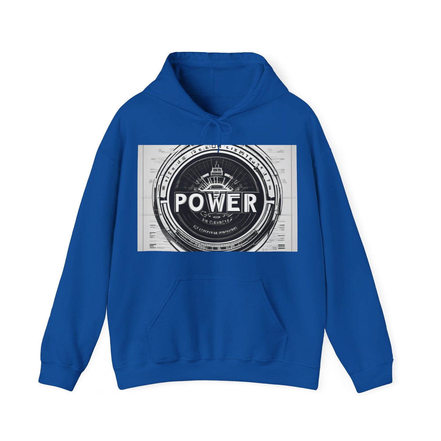 boostlete-boost-mode-type-power-in-quiet-badge-blueprint-0245 — Unisex Heavy Blend Hooded Sweatshirt (Gildan)