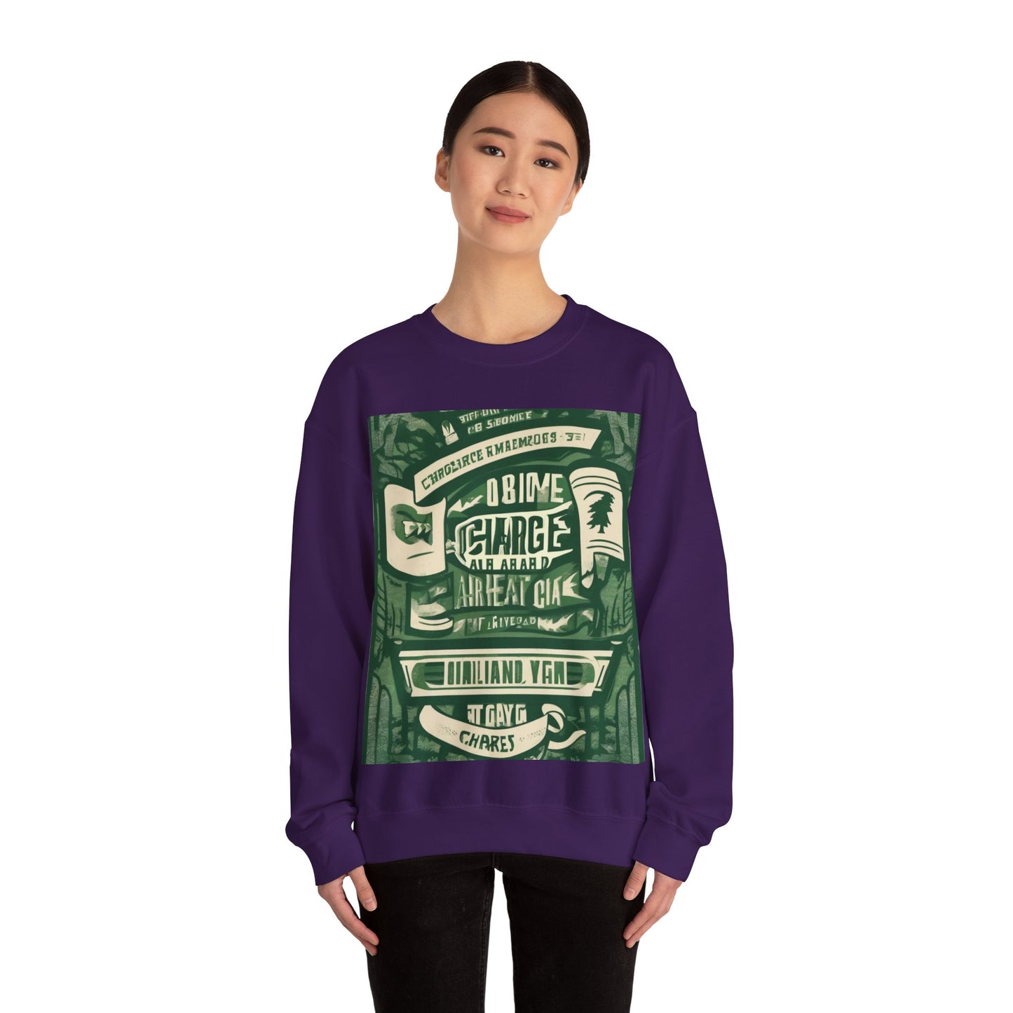 boostlete-am-crew-type-charge-ahead-banner-paper-0965 — Unisex Heavy Blend Crewneck (G18000)