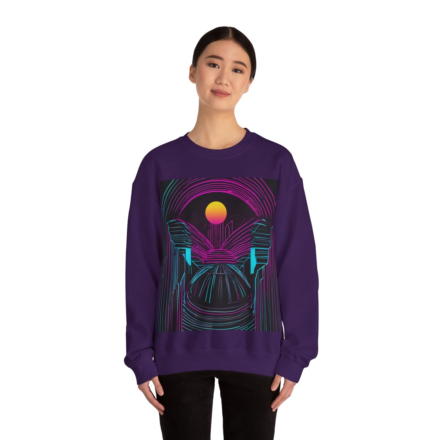 boostlete-rise-grind-icon-sunrise-motion-paper-0962 — Unisex Heavy Blend Crewneck (G18000)