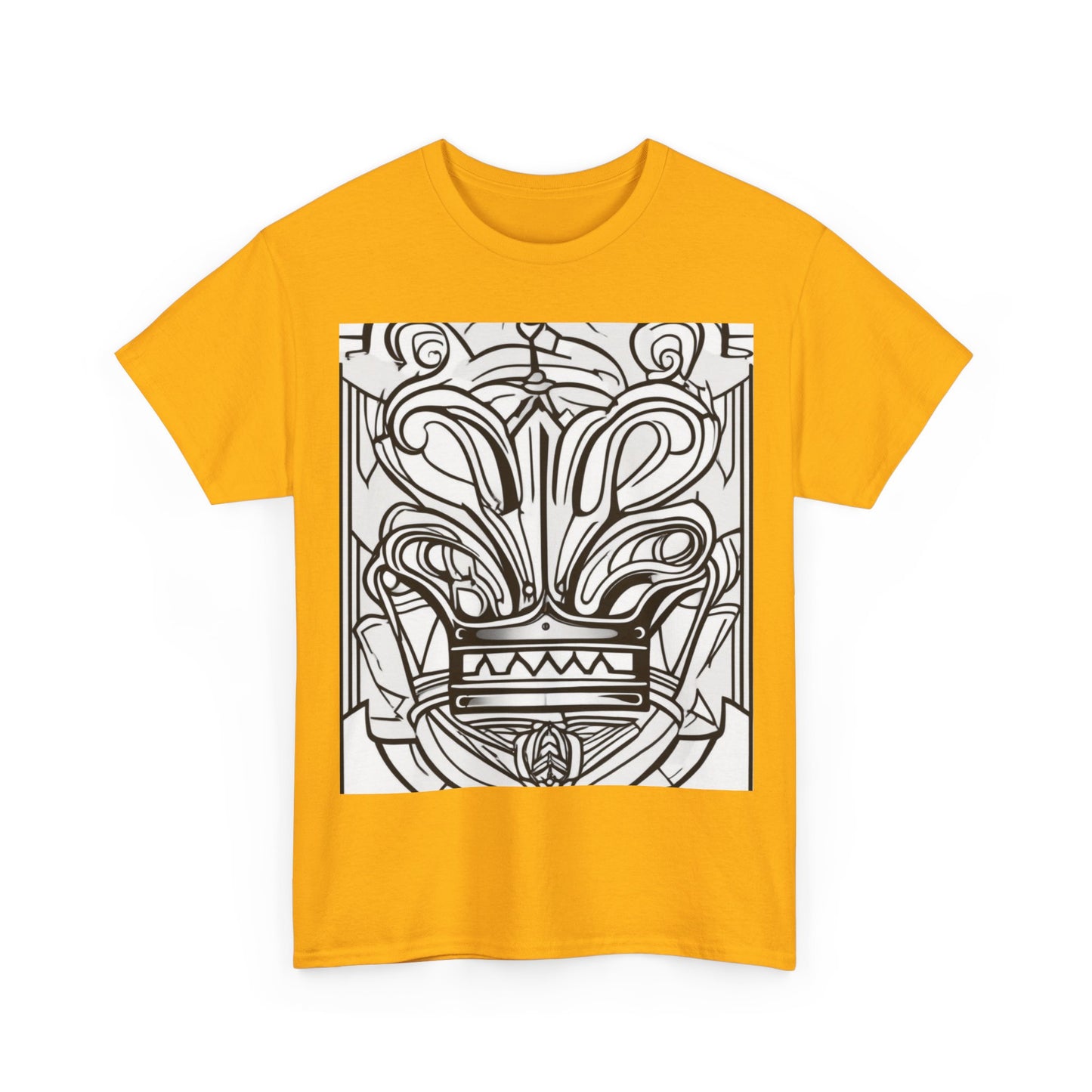 boostlete-boost-mode-icon-crown-offset-line-art-0190 — Unisex Heavy Cotton Tee (Gildan 5000)