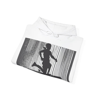 boostlete-am-crew-scene-hurdler-halftone-badge-0956 — Unisex Heavy Blend Hoodie (G18500)