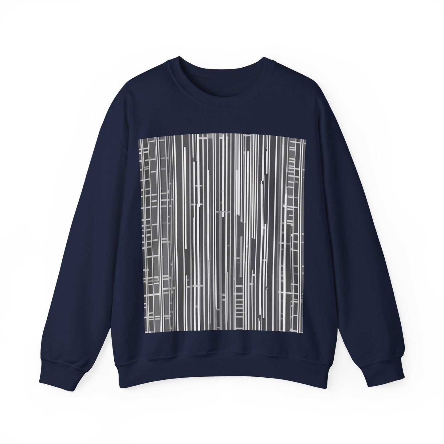 boostlete-boost-mode-pattern-barcode-blueprint-0463 — Unisex Heavy Blend Crewneck (G18000)