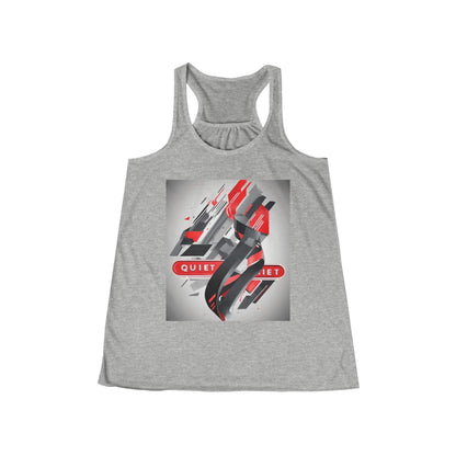 boostlete-field-day-type-power-in-quiet-banner-modern-0085 — Women's Flowy Racerback Tank (B+C 8800)