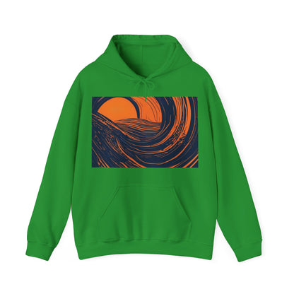 boostlete-rise-grind-icon-sunrise-speed-line-art-0202 — Unisex Heavy Blend Hooded Sweatshirt (Gildan)