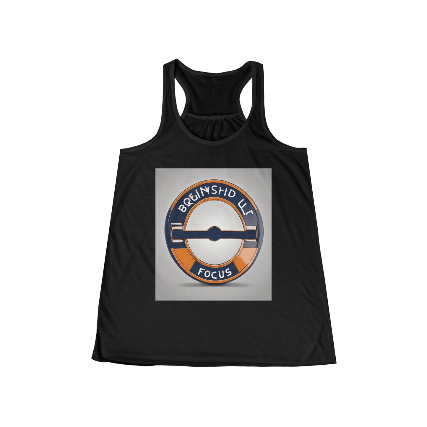 boostlete-quiet-power-icon-barbell-3d-athletic-0038 — Women's Flowy Racerback Tank (B+C 8800)