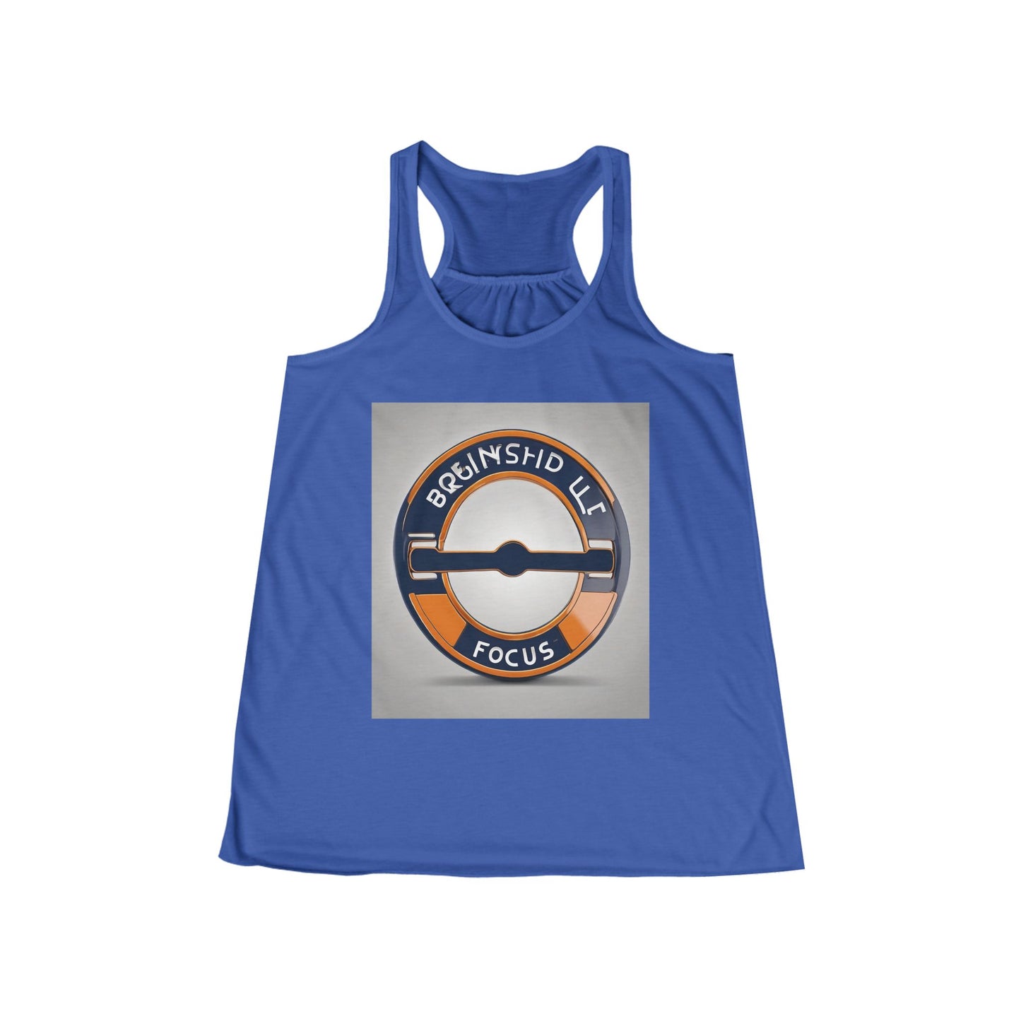 boostlete-quiet-power-icon-barbell-3d-athletic-0038 — Women's Flowy Racerback Tank (B+C 8800)