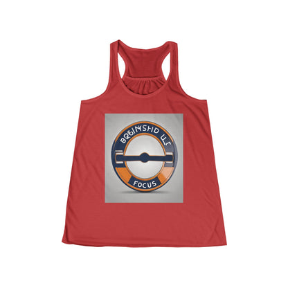 boostlete-quiet-power-icon-barbell-3d-athletic-0038 — Women's Flowy Racerback Tank (B+C 8800)
