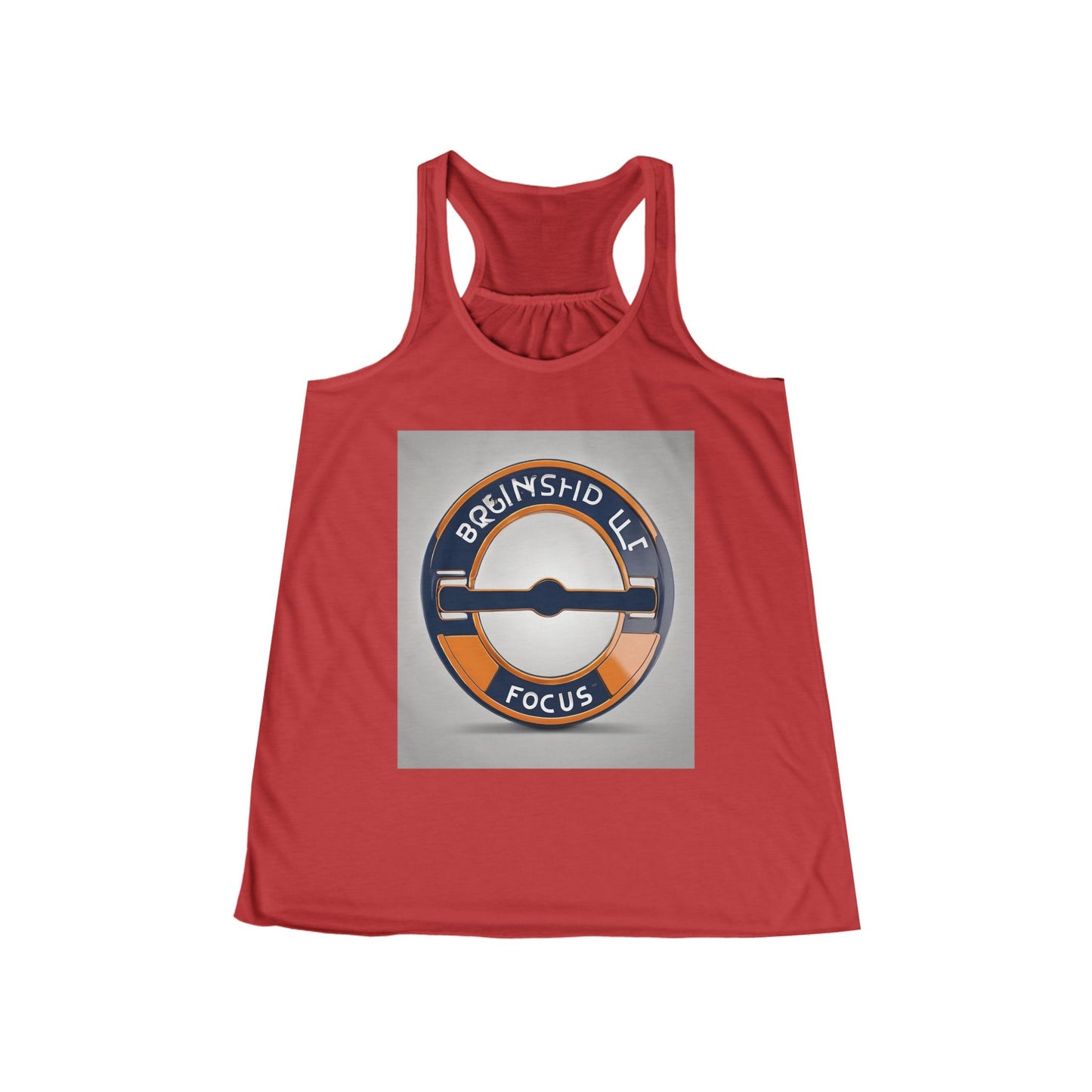 boostlete-quiet-power-icon-barbell-3d-athletic-0038 — Women's Flowy Racerback Tank (B+C 8800)