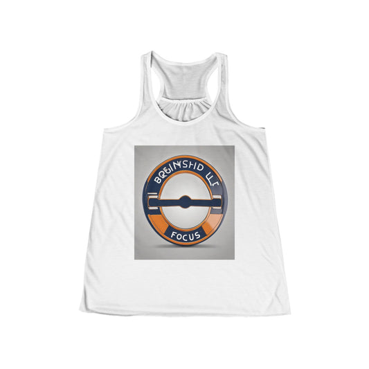 boostlete-quiet-power-icon-barbell-3d-athletic-0038 — Women's Flowy Racerback Tank (B+C 8800)