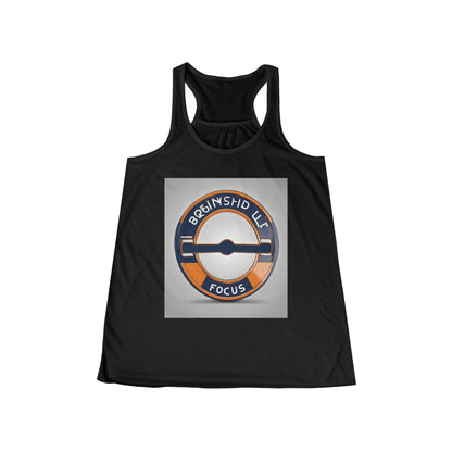 boostlete-quiet-power-icon-barbell-3d-athletic-0038 — Women's Flowy Racerback Tank (B+C 8800)