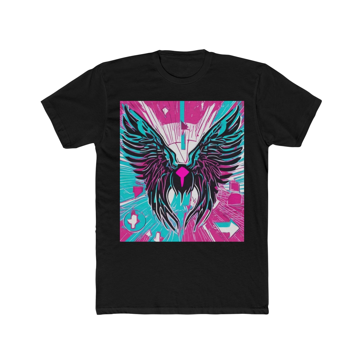boostlete-am-crew-icon-wings-outline-line-art-0282 — Unisex Cotton Crew Tee (NL 3600)