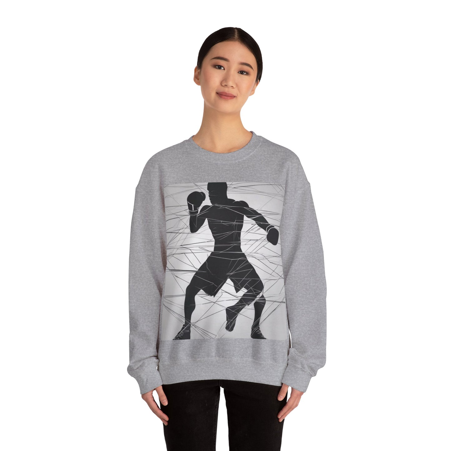 boostlete-mile-by-mile-scene-boxer-motion-geometric-0028 — Unisex Heavy Blend Crewneck Sweatshirt (Gildan)