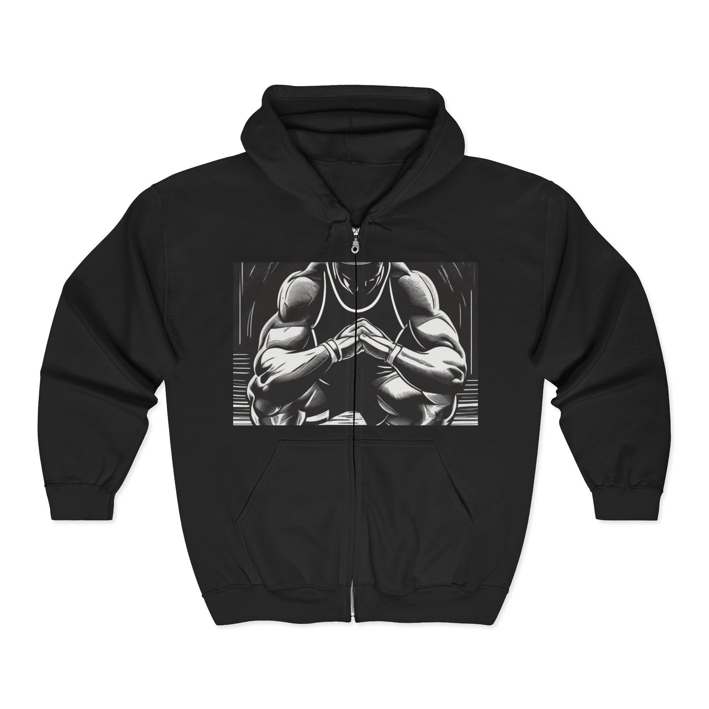 boostlete-pr-season-scene-athlete-outline-athletic-0144 — Unisex Heavy Blend Full-Zip Hooded Sweatshirt