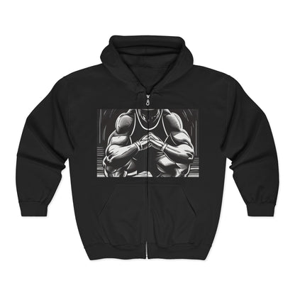 boostlete-pr-season-scene-athlete-outline-athletic-0144 — Unisex Heavy Blend Full-Zip Hooded Sweatshirt