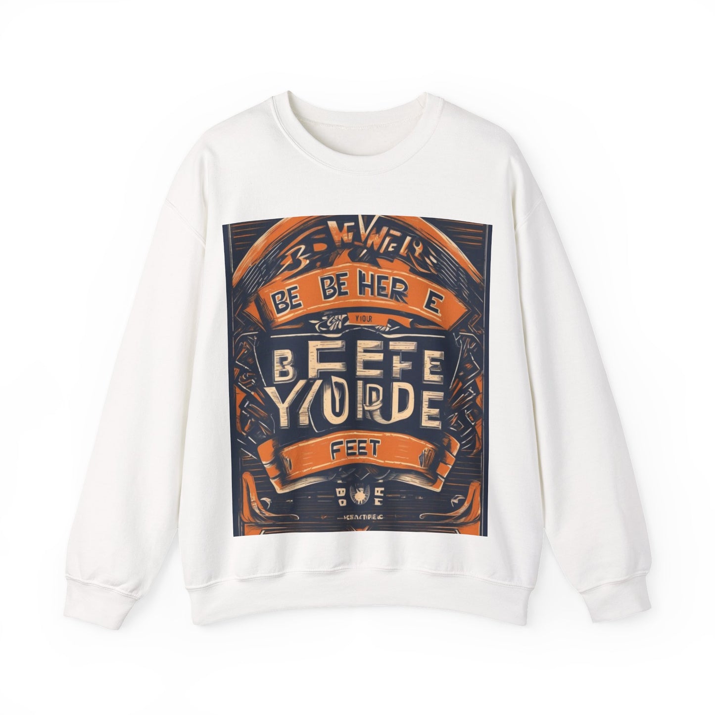 boostlete-field-day-type-be-where-your-feet-are-banner-engraved-0029 — Unisex Heavy Blend Crewneck Sweatshirt (Gildan)