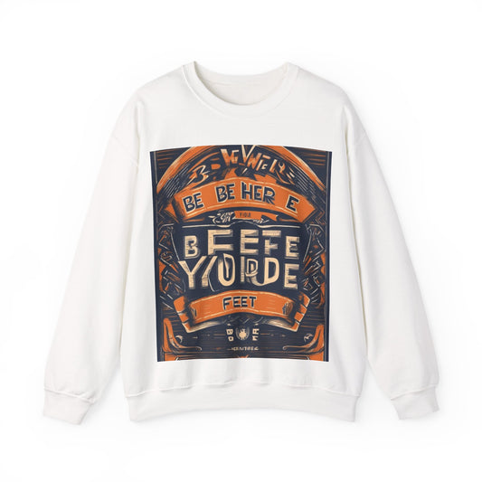 boostlete-field-day-type-be-where-your-feet-are-banner-engraved-0029 — Unisex Heavy Blend Crewneck Sweatshirt (Gildan)