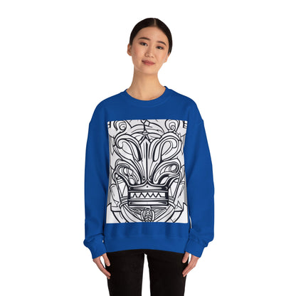 boostlete-boost-mode-icon-crown-offset-line-art-0190 — Unisex Heavy Blend Crewneck Sweatshirt (Gildan)