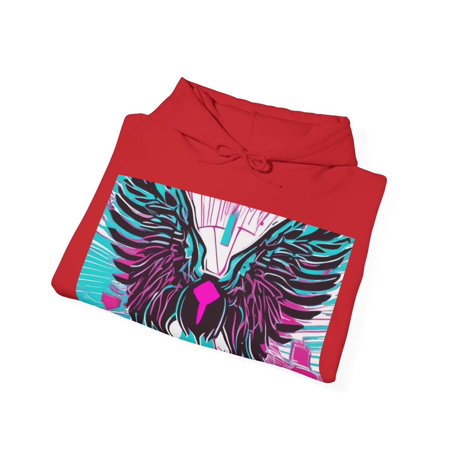 boostlete-am-crew-icon-wings-outline-line-art-0282 — Unisex Heavy Blend Hooded Sweatshirt (Gildan)