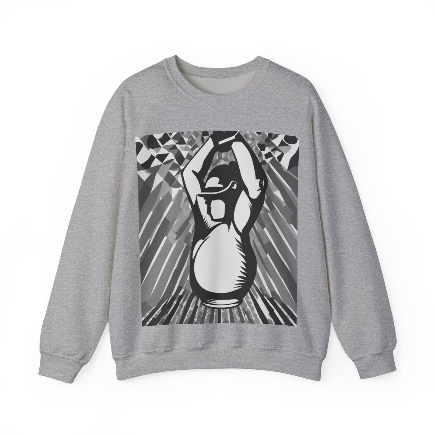 boostlete-iron-intent-scene-kettlebell-grainy-modern-0276 — Unisex Heavy Blend Crewneck Sweatshirt (Gildan)