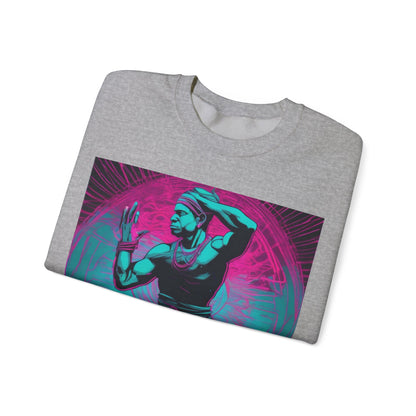 boostlete-rise-grind-scene-yogi-motion-line-art-0240 — Unisex Heavy Blend Crewneck Sweatshirt (Gildan)