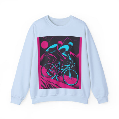 boostlete-rise-grind-scene-cyclist-outline-vector-0868 — Unisex Heavy Blend Crewneck (G18000)