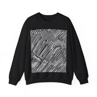 boostlete-mile-by-mile-pattern-barcode-monoline-0059 — Unisex Heavy Blend Crewneck Sweatshirt (Gildan)