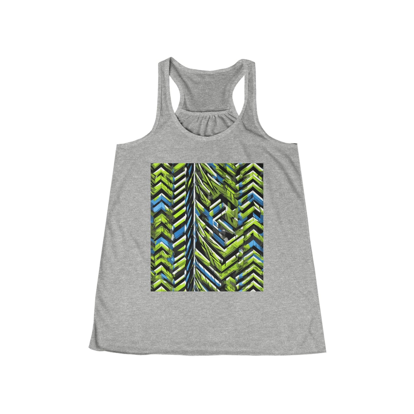 boostlete-rise-grind-pattern-chevron-isometric-0195 — Women's Flowy Racerback Tank (B+C 8800)