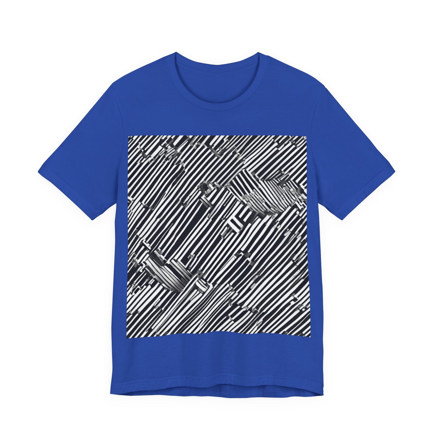 boostlete-mile-by-mile-pattern-barcode-monoline-0059 — Unisex Jersey Short Sleeve (B+C 3001)